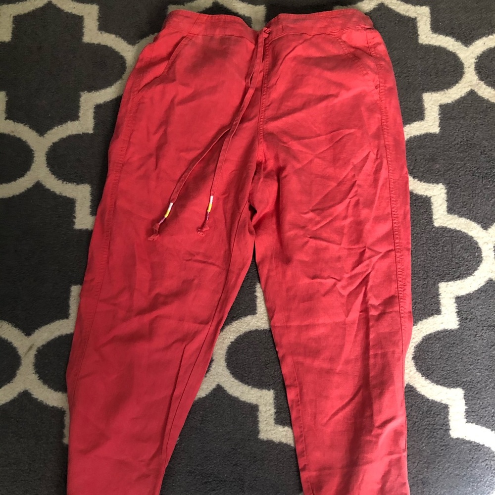 J. Crew Nantucket Red Linen Pant